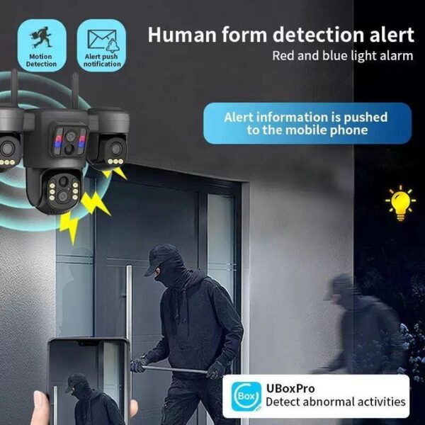 UBox 3-Lens Solar Security Camera