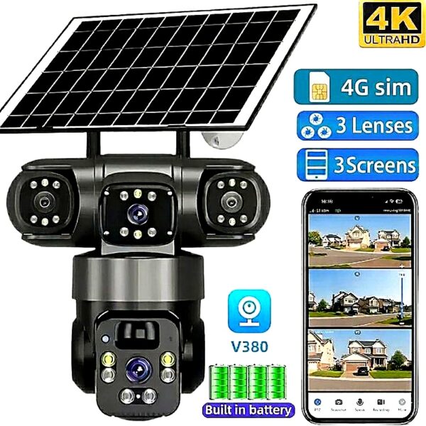 UBox 3-Lens Solar Security Camera